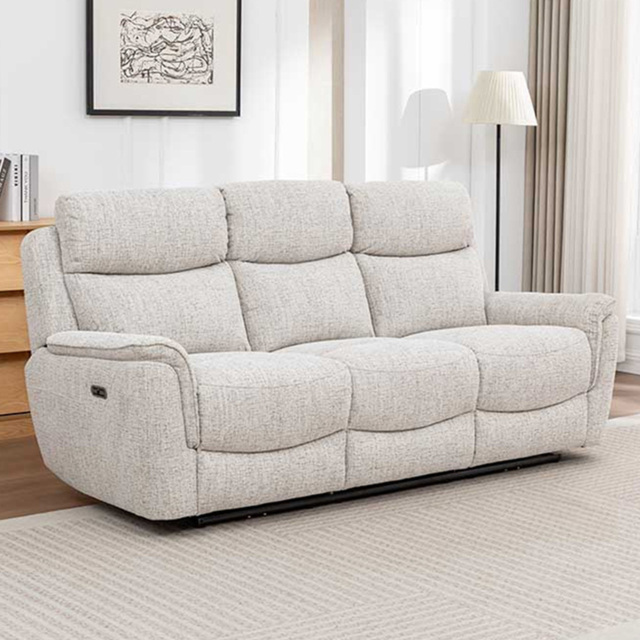Long Island 3 Seater Beige Recliner Sofa - image 1