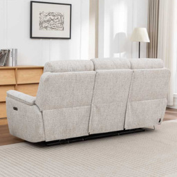 Long Island 3 Seater Beige Recliner Sofa - thumbnail 4