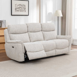 Long Island 3 Seater Beige Recliner Sofa - thumbnail 3