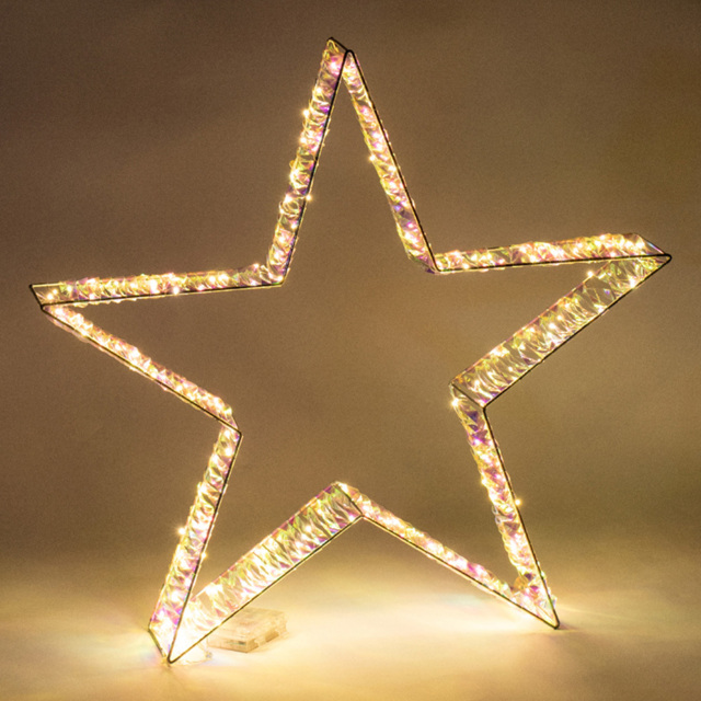 The Christmas Workshop 2ft 160 White LED Iridescent Metal Star - image 1