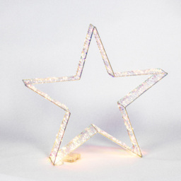 The Christmas Workshop 2ft 160 White LED Iridescent Metal Star - thumbnail 3