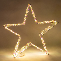 The Christmas Workshop 2ft 160 White LED Iridescent Metal Star - thumbnail 1