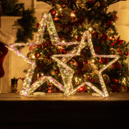The Christmas Workshop 2ft 160 White LED Iridescent Metal Star - thumbnail 2