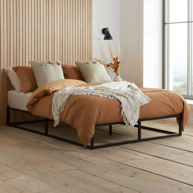 Soho Black Small Double Metal Platform Bed Frame - image 1