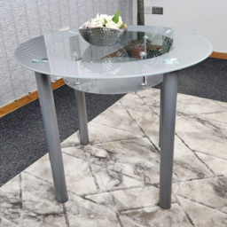 Kosy Koala 4 Seater Grey Glass Round Dining Table