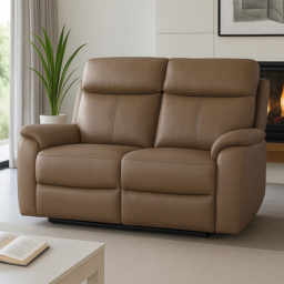 Aspire Kingsmere 2 Seater Tan Power Recliner Sofa - thumbnail 1