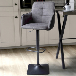 Orion Light Grey Suede Effect Bar Stool Set of 2