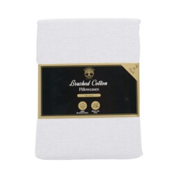 Pack of 2 Brushed Cotton Pillowcases Silver - thumbnail 1