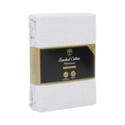 Pack of 2 Brushed Cotton Pillowcases Silver - thumbnail 2