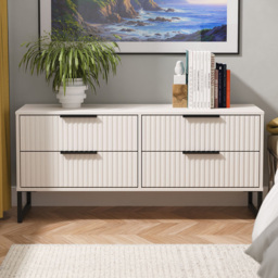 Crowndale Fluted 4 Drawer Kashmir Matt Bed Box Ready Assembled - thumbnail 1