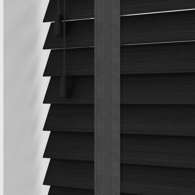 Caecus Black Faux Wood Tape Venetian Blind 60 x 160cm