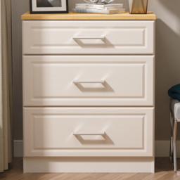 Crowndale Kent Kashmir Ash and Modern Oak 3 Drawer Deep Chest of Drawers Ready Assembled - thumbnail 1
