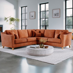 Marlon City Terracotta 4 Seater Corner Sofa