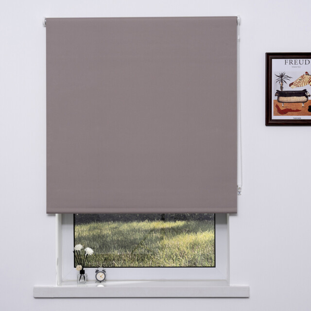 Mocha Plain Blackout Blind 120 x 165cm - image 1