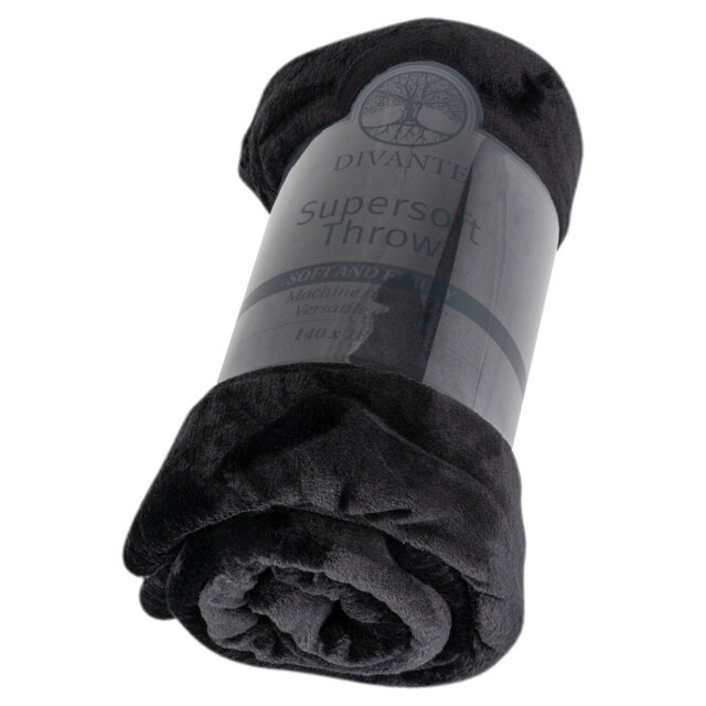 Divante Black Supersoft Extra Large Throw - image 1
