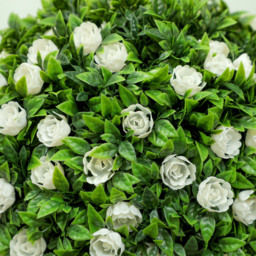Portland Set of 2 White Rose Flower Artificial Plant in Pot 60cm - thumbnail 3