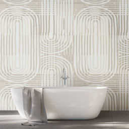 Origin Murals Curved Line Texture Grey Wall Mural - thumbnail 1
