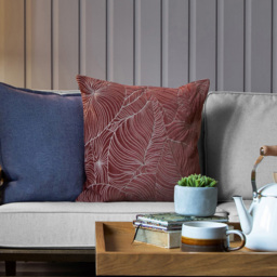 Voyage Maison Additions Taro Persimmon Embroidered Feather Cushion 50 x 50cm - thumbnail 2