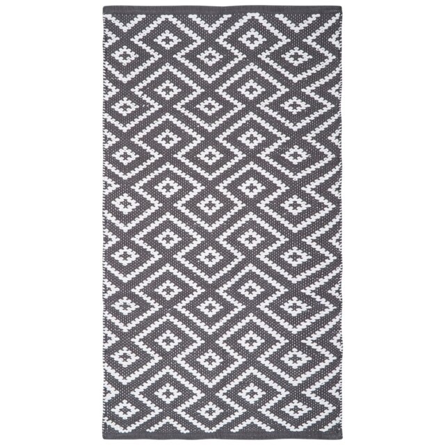 Grey Geo Diamond Runner 130 x 70cm - image 1