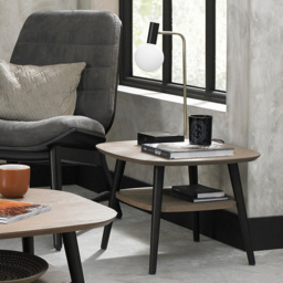 Bentley Designs Vintage Weathered Oak Single Shelf Lamp Table - thumbnail 4
