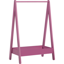 Junior Vida Pink Pine Wood Kids Clothes Rack with Storage Shelf - thumbnail 2