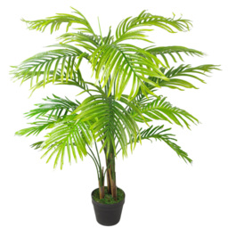 Leaf Artificial Areca Palm Tree in Copper Metal Planter 4.2ft - thumbnail 3