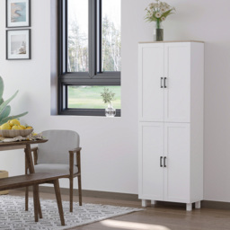 Portland White 4 Door Freestanding Kitchen Storage Cabinet - thumbnail 4