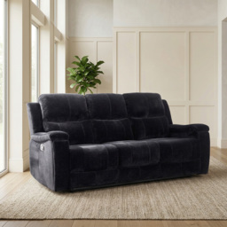 Ledbury 3 Seater Recliner Sofa Black - thumbnail 1