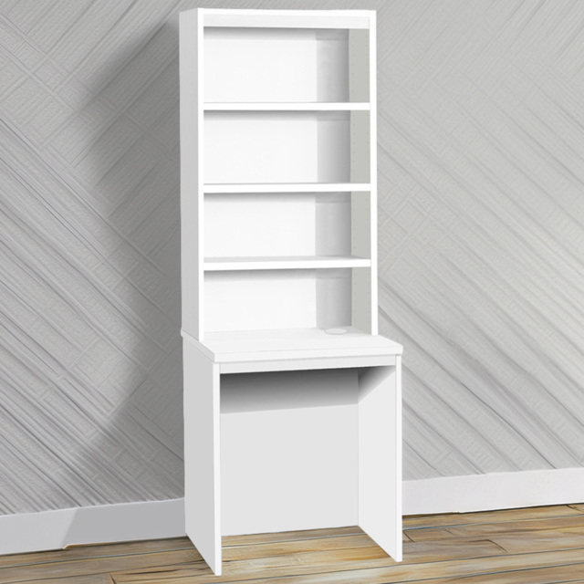 R White Cabinets White Small 4 Shelf Laptop Desk with Hutch - image 1