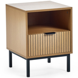 Julian Bowen Sia Single Drawer Single Shelf Warm Wood Side Table - thumbnail 2