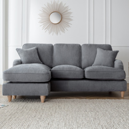 The Vienna 3 Seater Charcoal Left Hand Chaise Sofa