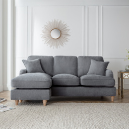 The Vienna 3 Seater Charcoal Left Hand Chaise Sofa - thumbnail 4