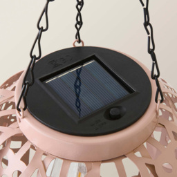 ValueLights Artichoke Blush Pink Solar Powered LED Hanging Outdoor Lantern Light - thumbnail 3