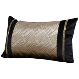 Rapport Home Capri Black and Gold Filled Boudoir Cushion