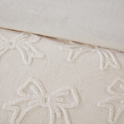 Ivory Single Bow Faux Fur Duvet Set - thumbnail 4