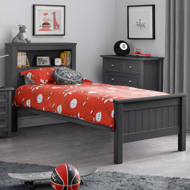Julian Bowen Maine Single Anthracite Bookcase Bed - image 1