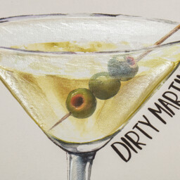 Single Trendy Striped Cocktail Framed Canvas 40 x 50cm in Assorted styles - thumbnail 4