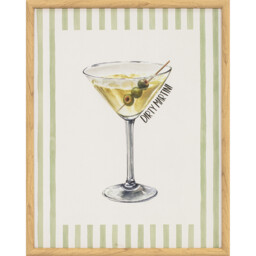Single Trendy Striped Cocktail Framed Canvas 40 x 50cm in Assorted styles - thumbnail 2