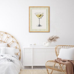 Single Trendy Striped Cocktail Framed Canvas 40 x 50cm in Assorted styles - thumbnail 3