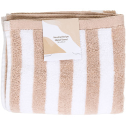 Neutral Stripe Towel Hand Towel