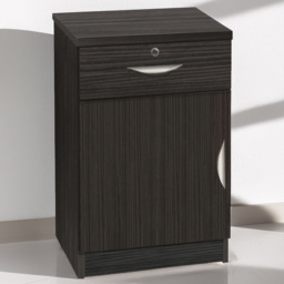 R White Cabinets Black Single Door Single Drawer Cupboard - thumbnail 1