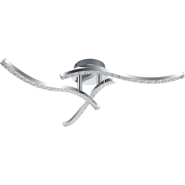 Cosylyte Kenworth Chrome 3 Light Wavy Beaded Ceiling Light - image 1