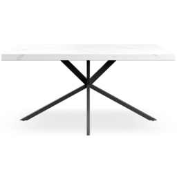 Furniture Online Donni 6 Seater White Marble Effect and Black Dining Table - thumbnail 3