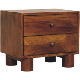 Artisan Furniture Tula 2 Drawer Chestnut Dark Brown Solid Wood Nightstand - thumbnail 4