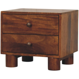 Artisan Furniture Tula 2 Drawer Chestnut Dark Brown Solid Wood Nightstand - thumbnail 2