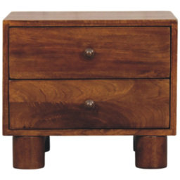 Artisan Furniture Tula 2 Drawer Chestnut Dark Brown Solid Wood Nightstand - thumbnail 3