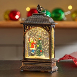 Marco Paul Child with a Tree Snow Swirl Lantern Christmas Decoration - thumbnail 2