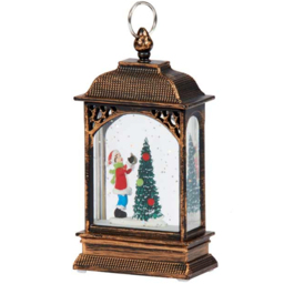 Marco Paul Child with a Tree Snow Swirl Lantern Christmas Decoration - thumbnail 1
