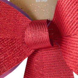 Sleigh Bells Ring Red Stripe Christmas Decorative Bow Large - thumbnail 3