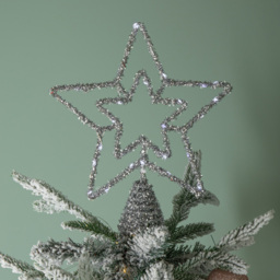 Samuel Alexander 28cm White Multi-Action LED Silver Star Christmas Tree Topper - thumbnail 2